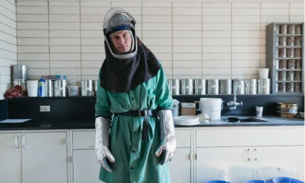 person ready to clean hazardous materials 